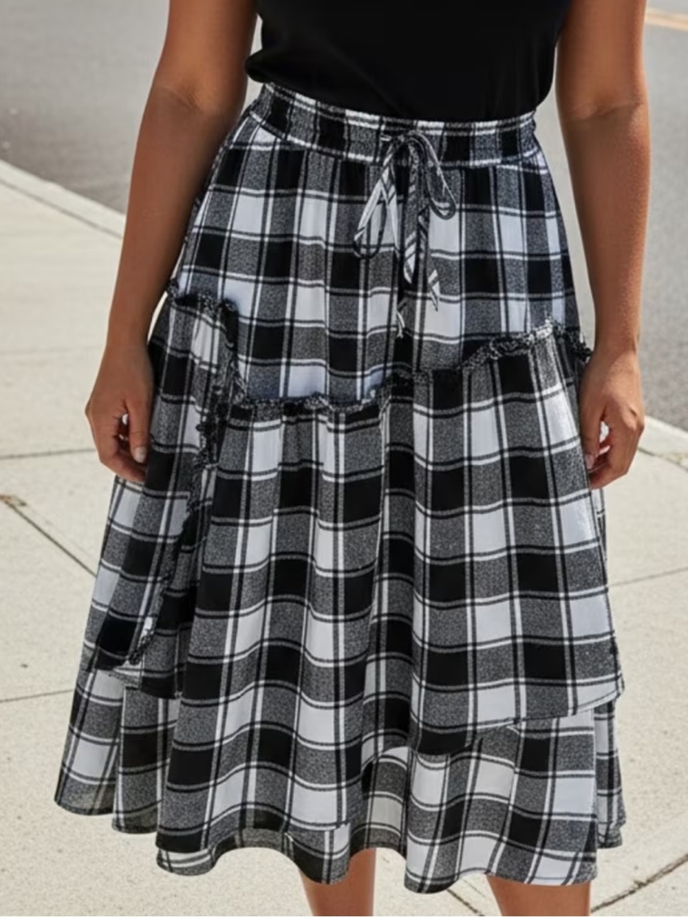 Cottagecore Gingham Farmhouse Skirt 3XL | Rustic Country Aesthetic | Prairiecore
